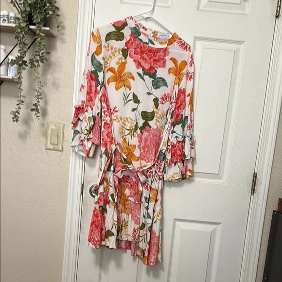 Petal and Pup Floral Ruffle Sleeve Dress - Picture 1 of 5